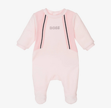 Load image into Gallery viewer, HUGO BOSS Girls Pink Velour Babygrow
