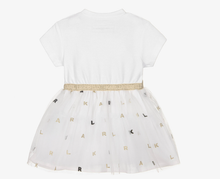 Load image into Gallery viewer, KARL LAGERFELD Baby Girls White Cotton Jersey &amp; Tulle Dress
