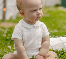 Load image into Gallery viewer, PAZ RODRIGUEZ Boys Ivory Embroidered Cotton Buster Suit
