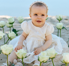 Load image into Gallery viewer, PATACHOU Elegant beige floral patterned dress
