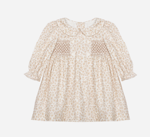 Load image into Gallery viewer, PATACHOU Beige floral print dress with smock details
