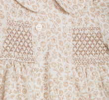 Load image into Gallery viewer, PATACHOU Beige floral print dress with smock details
