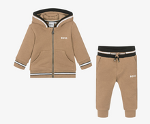 Load image into Gallery viewer, HUGO BOSS Boys Beige Jersey Tracksuit
