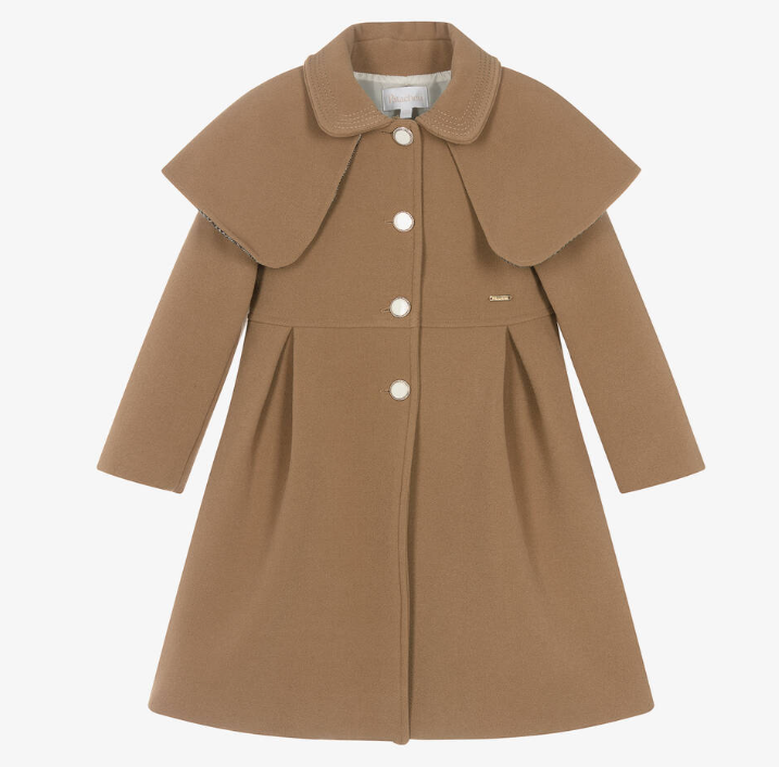 PATACHOU Girls Beige Shawl Collar Coat