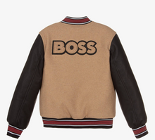 Load image into Gallery viewer, HUGO BOSS Boys Beige Double B Bomber Jacket
