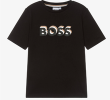 Load image into Gallery viewer, HUGO BOSS Boys Black Cotton T-Shirt
