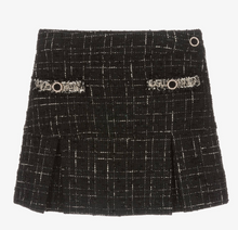 Load image into Gallery viewer, PATACHOU Girls Black Tweed Skirt
