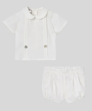 Load image into Gallery viewer, PAZ RODRIGUEZ Boys Ivory Embroidered Cotton Buster Suit
