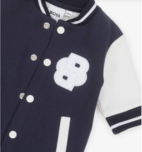 Load image into Gallery viewer, HUGO BOSS Baby Boys Navy Blue Cotton Varsity Romper
