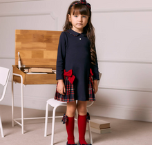 Load image into Gallery viewer, PATACHOU Girls Navy Blue Cotton Dress
