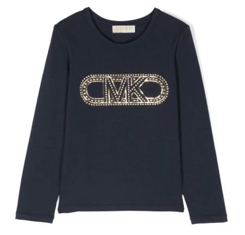 MICHAEL KORS logo-studded long-sleeved jersey T-shirt