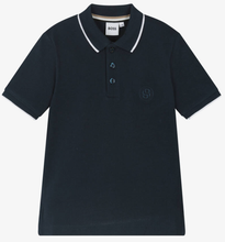 Load image into Gallery viewer, HUGO BOSS Boys Navy Blue Cotton Piqué Polo Shirt
