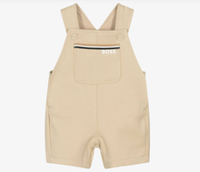 Load image into Gallery viewer, BOSS Baby Boys Beige Cotton Dungaree Shorts
