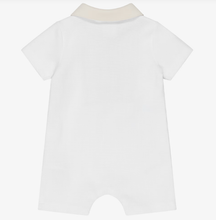 Load image into Gallery viewer, BOSS Baby Boys White &amp; Beige Cotton Polo Shortie
