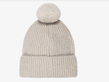 Load image into Gallery viewer, BOSS Boys Beige Knitted Bobble Hat
