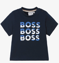 Load image into Gallery viewer, HUGO BOSS Baby Boys Navy Blue Cotton T-Shirt
