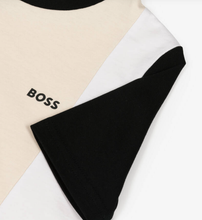 Load image into Gallery viewer, HUGO BOSS Boys Ivory Colourblock Cotton T-Shirt
