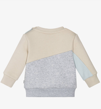 Load image into Gallery viewer, HUGO BOSS Baby Boys Ivory &amp; Grey Colourblock Cotton Sweatshirt

