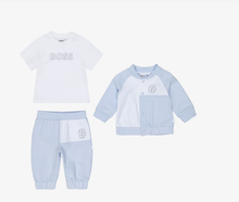 Load image into Gallery viewer, BOSS Baby Boys Pale Blue Cotton Double B Tracksuit Set
