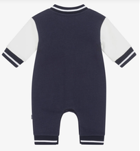 Load image into Gallery viewer, HUGO BOSS Baby Boys Navy Blue Cotton Varsity Romper
