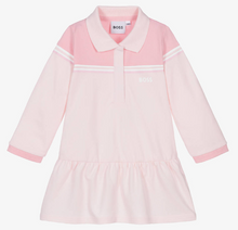 Load image into Gallery viewer, HUGO BOSS Girls Pink Cotton Polo Shirt Dress
