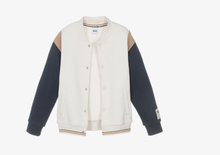Load image into Gallery viewer, BOSS Boys Ivory Varsity Jacket with Crest Embroidery
