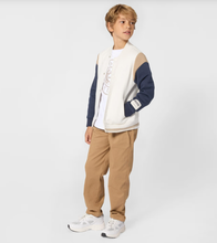 Load image into Gallery viewer, BOSS Boys Ivory Varsity Jacket with Crest Embroidery

