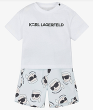 Load image into Gallery viewer, KARL LAGERFELD Boys White Cotton T-Shirt &amp; Blue Swim Shorts Set
