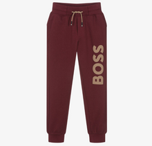 Load image into Gallery viewer, HUGO BOSS Boys Burgundy Red Cotton Tracksuit
