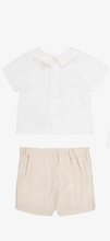 Load image into Gallery viewer, PAZ RODRIGUEZ Baby Boy Beige Cotton &amp; Linen Buster Suit Set
