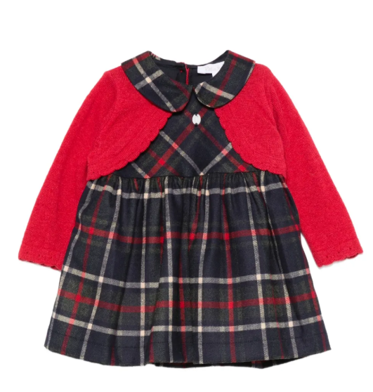 PATACHOU peter-pan collar plaid dress