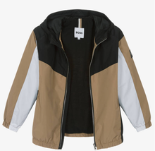 Load image into Gallery viewer, HUGO BOSS Boys Tricolour Hooded Windreaker
