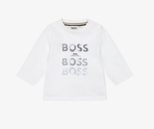 Load image into Gallery viewer, BABY BOSS Boys White Cotton Triple Logo Print Top
