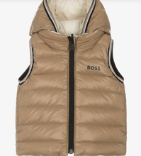 Load image into Gallery viewer, HUGO BOSS Baby Boys Beige Down Padded Reversible Gilet
