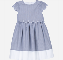 Load image into Gallery viewer, PATACHOU navy blue dress with striped print
