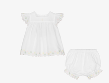Load image into Gallery viewer, PATACHOU Baby Girls White Embroidered Cotton Shorts Set

