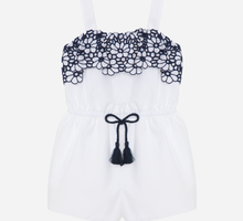 Load image into Gallery viewer, PATACHOU Navy Blue embroidered voile jumpsuit
