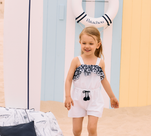 Load image into Gallery viewer, PATACHOU Navy Blue embroidered voile jumpsuit
