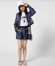 Load image into Gallery viewer, KARL LAGERFELD Girls White Jersey T-Shirt with New Ikons Logo
