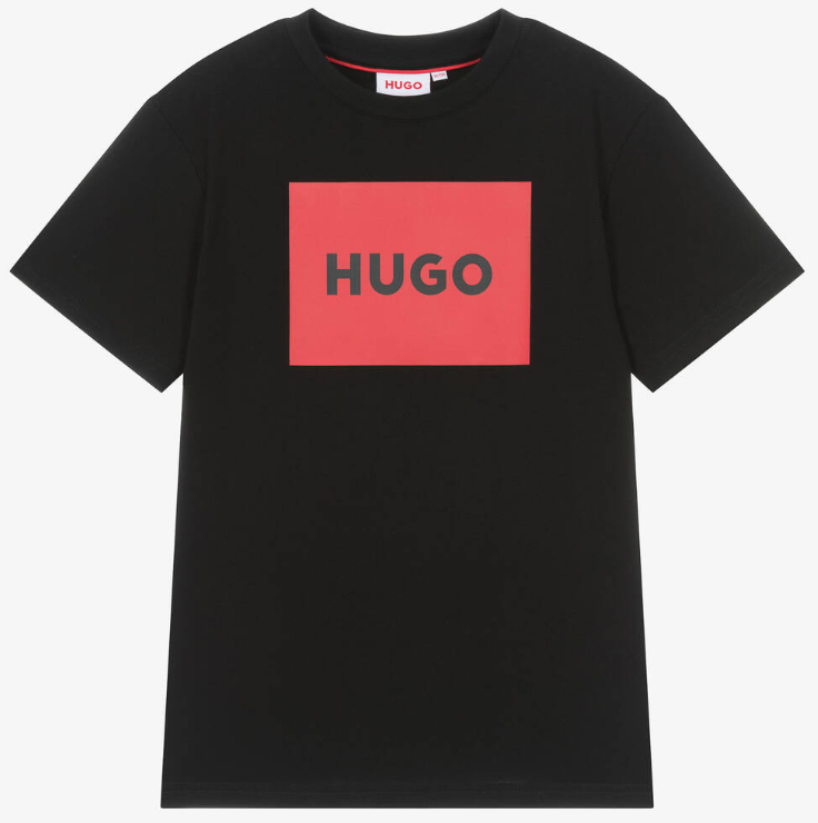 HUGO Boys Black Organic Cotton T-Shirt