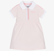 Load image into Gallery viewer, HUGO BOSS Girls Pink Cotton Polo Shirt Dress
