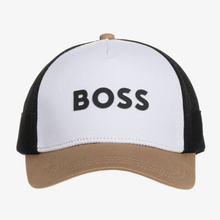 Load image into Gallery viewer, HUGO BOSS Boys Black &amp; White Cotton Mesh Cap
