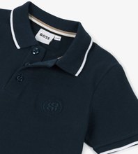 Load image into Gallery viewer, HUGO BOSS Boys Navy Blue Cotton Piqué Polo Shirt
