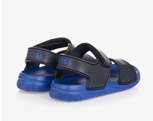 Load image into Gallery viewer, HUGO BOSS Boys Blue Velcro Sandals
