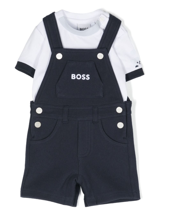 HUGO BOSS Logo-print dungarees set