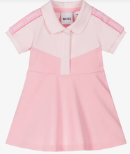 Load image into Gallery viewer, HUGO BOSS Girls Pink Cotton Polo Dress
