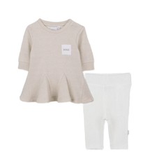 Load image into Gallery viewer, HUGO BOSS peplum top and ribbed leggings set
