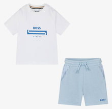 Load image into Gallery viewer, HUGO BOSS Baby Boys Blue Cotton Shorts Set
