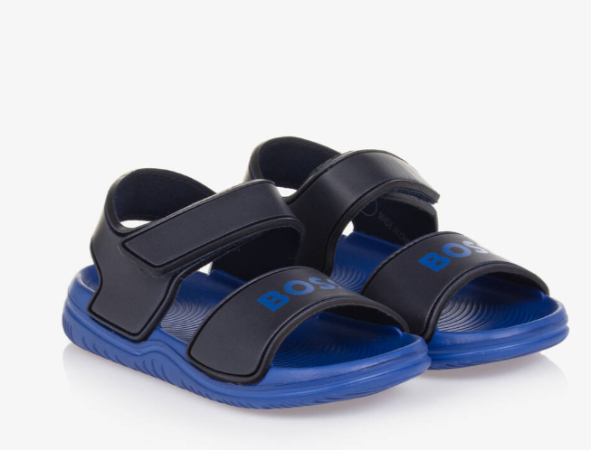 HUGO BOSS Boys Blue Velcro Sandals