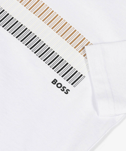 Load image into Gallery viewer, HUGO BOSS Boys White Stripe Logo Cotton T-Shirt
